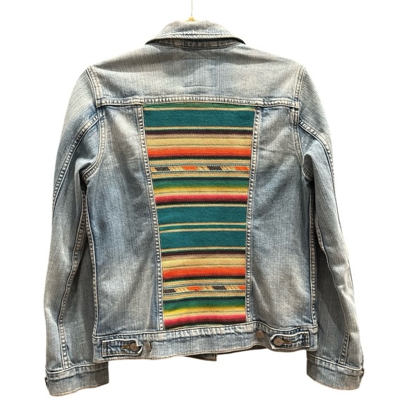 Mountains to the Sea Co Custom Levi's Denim Jacket Sz M - Picture 2 of 5